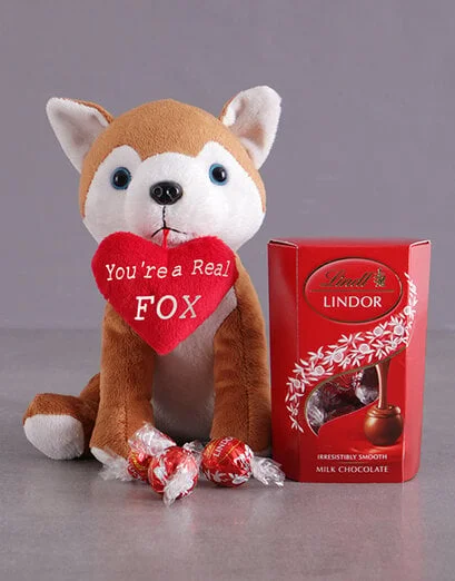 Fox Plush And Chocolate Hamper - Product image