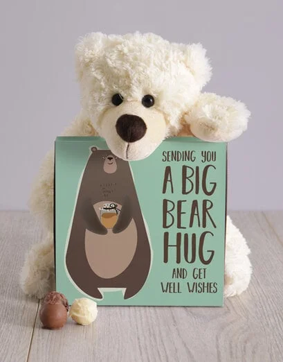 Get Well Bear Hug Teddy Hamper - Product image