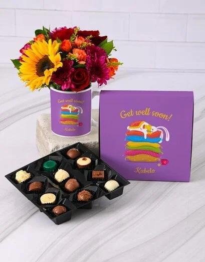 Get Well Soon Colourful Floral Mug - Product image