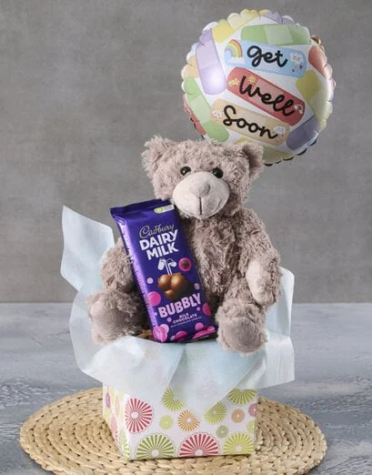 Get Well Teddy and Bubbly Box - Product image