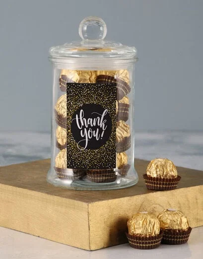 Gold Thank You Ferrero Candy Jar - Product image
