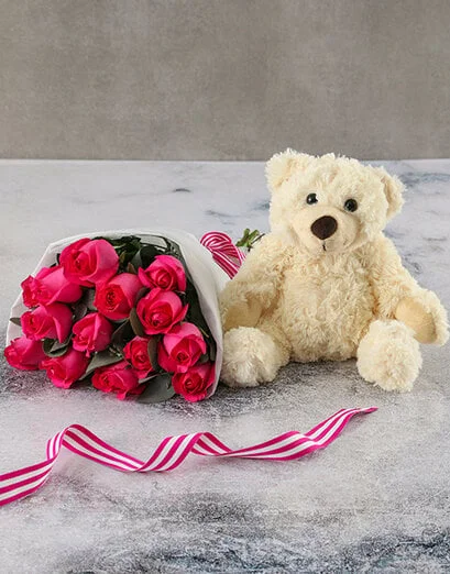 Gorgeous And Classy Cerise Rose Bouquet - Product image