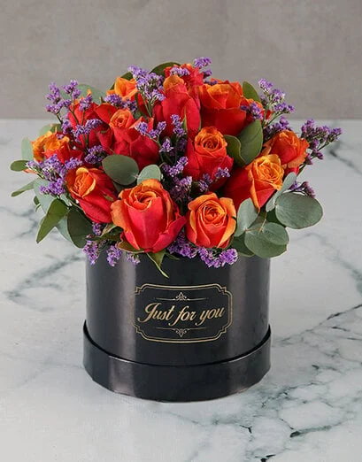 Graceful Cherry Brandy Roses in a Box - Product image