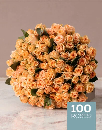 Grand Bouquet of Peach Roses - Product image