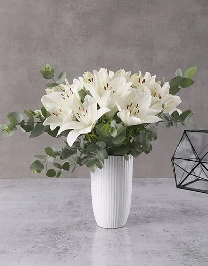 Groovy White Asiflorum Lily Ceramic Jam - Product image