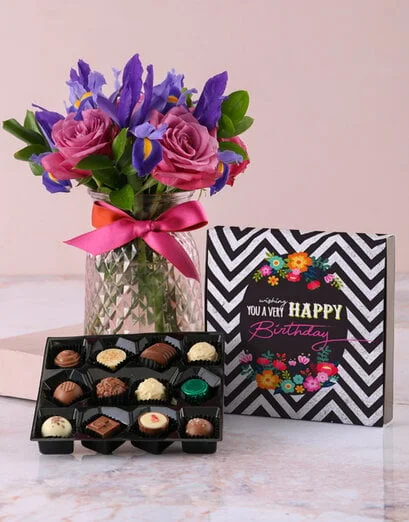Happy Birthday Iris Arrangement - Product image