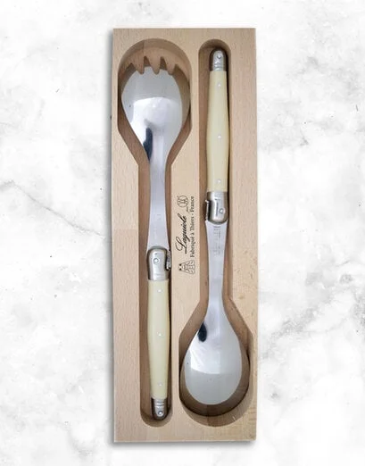 Laguiole Andre Verdier Ivory Salad Servers - Product image