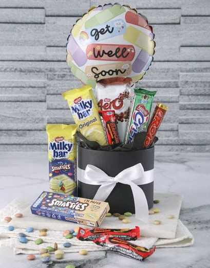 Lovely Get Well Chocolate Balloon Hat Box - Product image