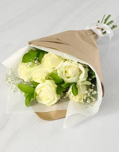 Magical And Whimsical White Rose Bouquet - Product image