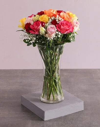 Mixed Roses and Million Stars in a Vase - Product image