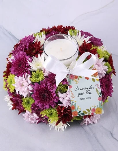 Mixed Spray Sympathy Candle - Product image