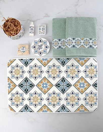 Moroccan Bath Towel And Mat Set - Product image