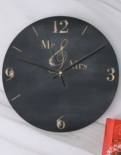 Mr And Mrs Wedding Date Clock - Product image