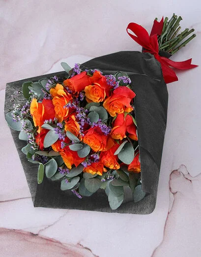 Mystical Cherry Brandy Roses Bouquet - Product image