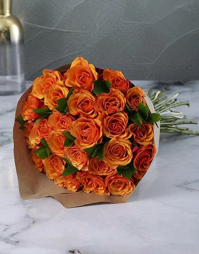 Orange Roses in Craft Paper - Product image