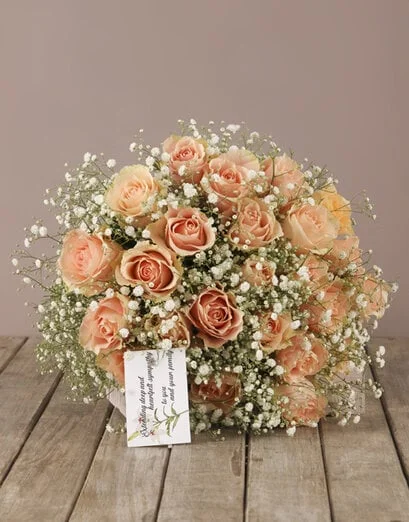 Peach Roses Sympathy Bouquet - Product image