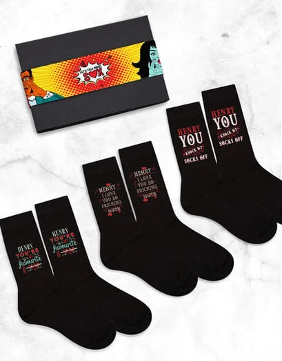 Personalised 3 NSFW Socks Box - Product image