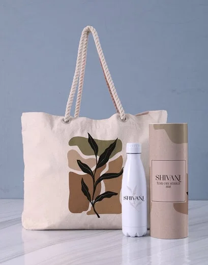 Personalised Abstract Floral Tote Bag - Product image