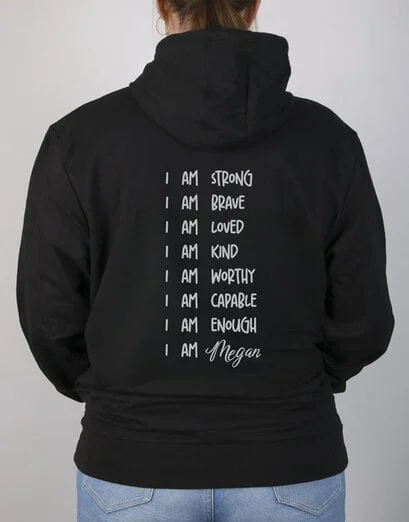 Personalised Affirmation Black Hoodie - Product image