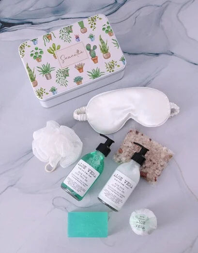 Personalised Aloe Hamper With A White Tin - Product image