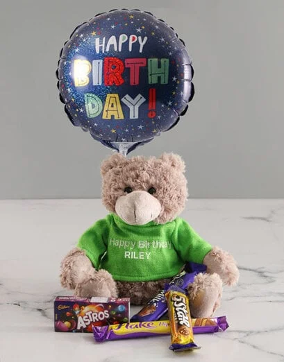Personalised B Day Embroidered Teddy Box - Product image