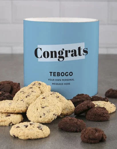 Personalised Baby Blue Congrats Cookie Tube - Product image