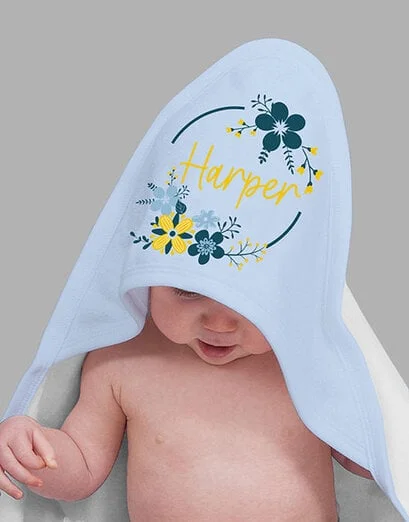 Personalised Baby Blue Towel And Bag Set