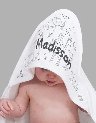 Personalised Baby Safari Towel Gift Set - Product image