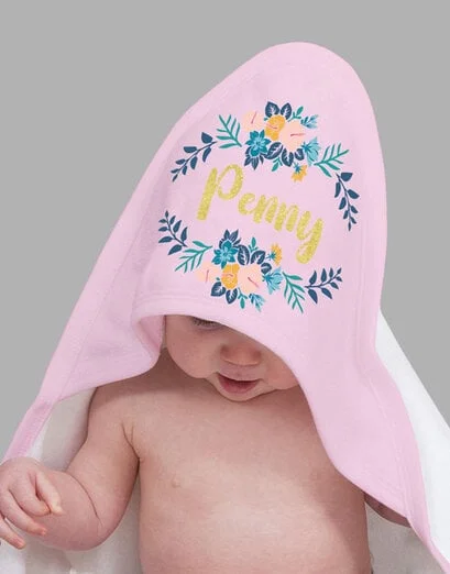 Personalised Baby Towel And Bag Set