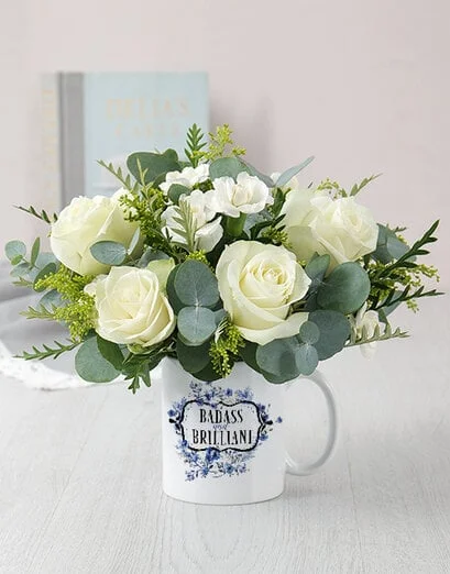 Personalised Badass and Brilliant Floral Mug - Product image