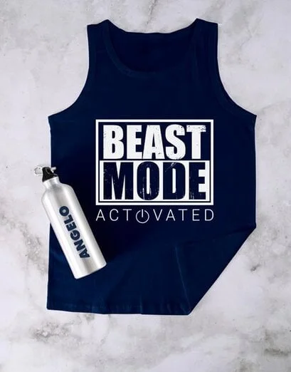 Personalised Beast Mode Navy Workout Combo - Product image