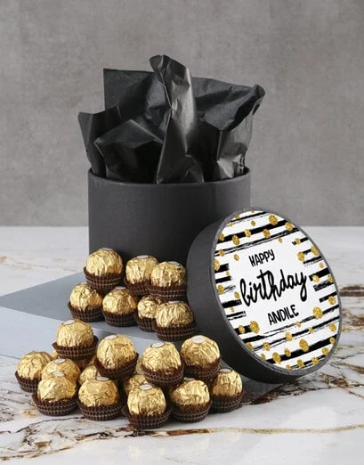 Personalised Birthday Ferrero Rocher Hatbox - Product image