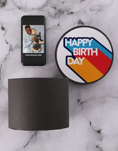 Personalised Birthday Powerbank Hatbox - Product image