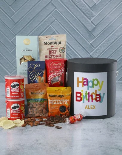 Personalised Birthday Snack Hat Box - Product image