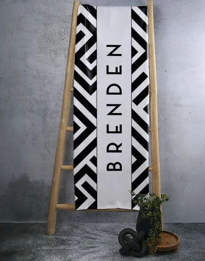 Personalised Black And White Towel Gift - Product image