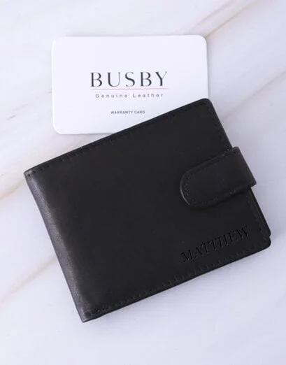 Personalised Black Busby Gents Wallet - Product image
