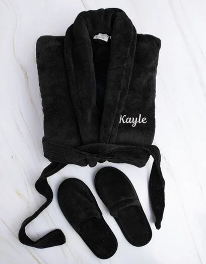 Personalised Black Fleece Comfort Set - Product image