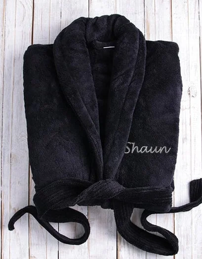 Personalised Black Fleece Gown - Product image