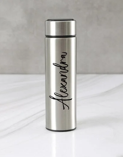 Personalised Black Font Smart Water Bottle - Product image