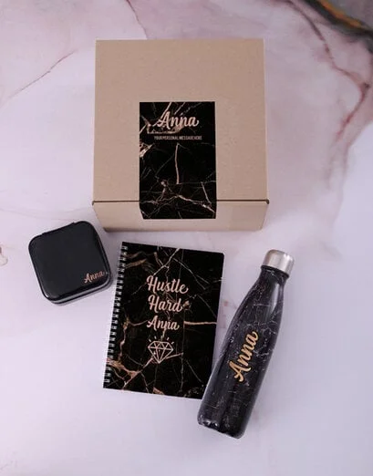 Personalised Black Jewellery Box Hamper - Product image