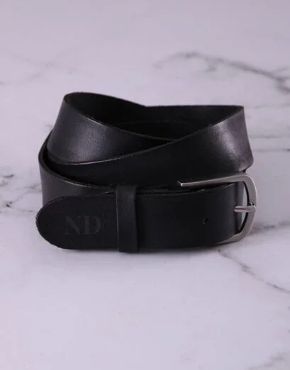 Personalised Black Leather Belt - Product image