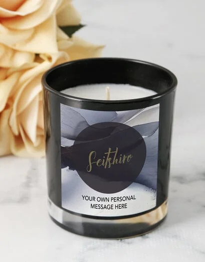 Personalised Black Petal Candle - Product image