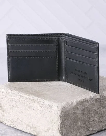 Personalised Black Six Pocket Wallet - Product image