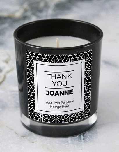 Personalised Black Thank You Candle - Product image