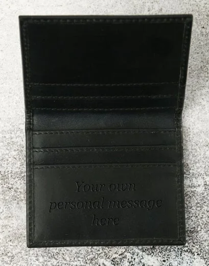 Personalised Black Two Fold Card Case - Product image