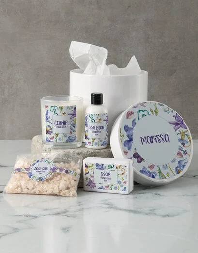 Personalised Blue Floral Pamper Box
