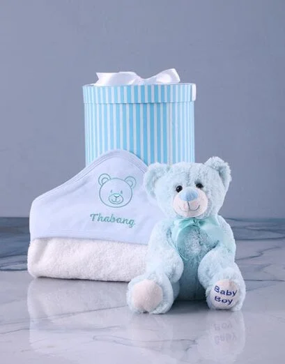 Personalised Blue Hooded Towel Gift