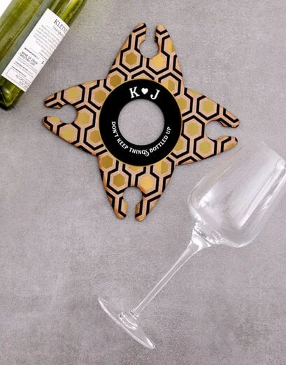 Personalised Bottled Up Wine Glass & Bottle Holder - Product image