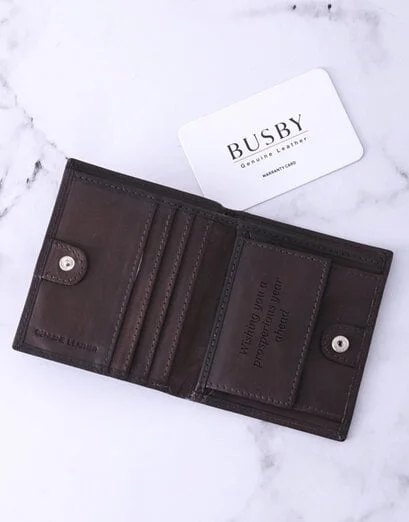 Personalised Brown Busby Gents Wallet - Product image