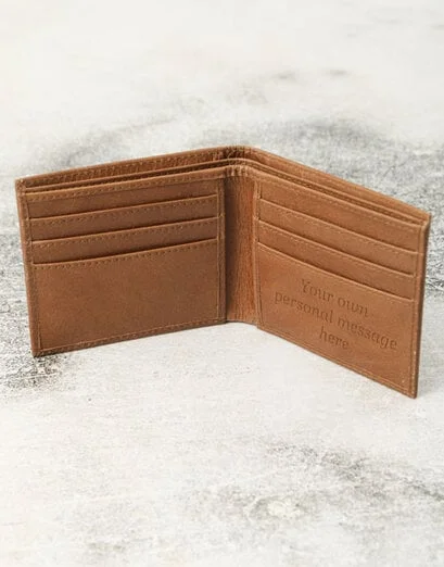 Personalised Brown Six Pocket Wallet - Product image